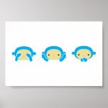 3 kluge Affen Plakatdruck