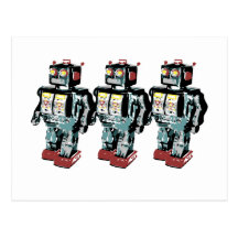 3 Roboter Postkarten