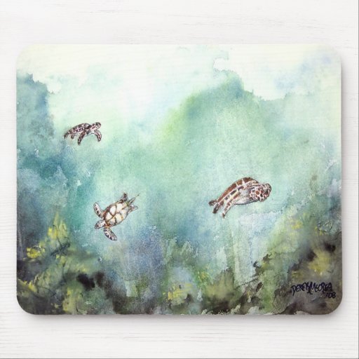 3_sea_turtles_painting mousepads