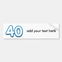 40-jähriger Geburtstag oder Jahrestag - addieren S Autosticker