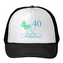 40 und fabelhafte Geburtstags-Geschenke (Aqua) Retrokultkappen