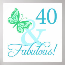 40 und fabelhafte Geburtstags-Geschenke (Aqua) Plakat