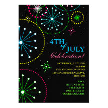 4. der Juli-Feuerwerk-Party Einladung