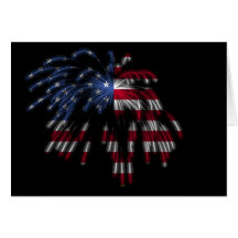 4. Juli Feuerwerke u. die amerikanische Flagge in  Karten