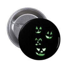 4 Lit-Kürbislaternen - Grün Button