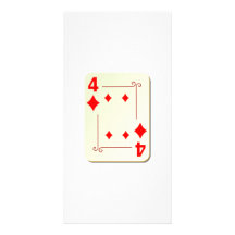 4 of Diamonds Playing Card Personalized Photo Card