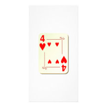 4 of Hearts Playing Card Customized Photo Card