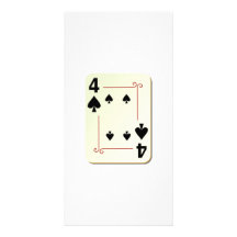 4 of Spades Playing Card Custom Photo Card