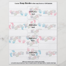4 pro Blatt Bar-Seife versieht Baby-Duschen-Papier Flyer