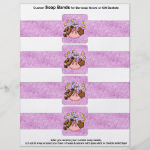4 pro Blatt Bar-Seife versieht Baby-Mädchen-Papier Bedruckte Flyer
