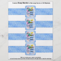 4 pro Blatt Bar-Seife versieht blaues Papier-Gastg Flyer