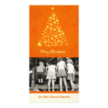4x8 Orang Schneeflocke Weihnachtsbaum FOTO Weihnac Bild Karte