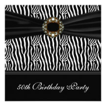 50. der Geburtstags-Party der schwarzen Zebra-Juwe Individuelle Ankündigskarten