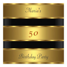 50. Geburtstag Party-Goldschwarzes Individuelle Einladungskarte