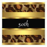 50. Geburtstags-Party-Goldleopard Personalisierte Einladungen