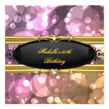 50. Geburtstags-Party-Rosa-Goldschwarzer Diamant Ankündigung