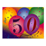 50. Geburtstags-Partypostkarte lädt ein