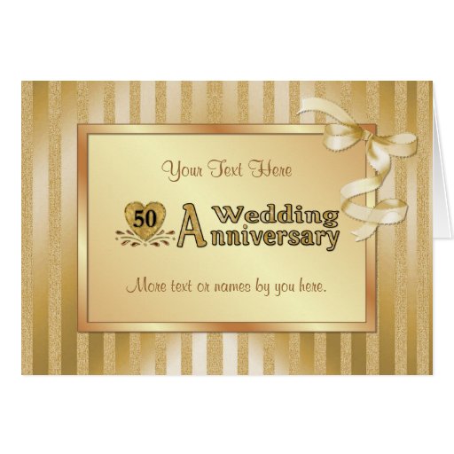 50. Hochzeitstag - Gold Karten