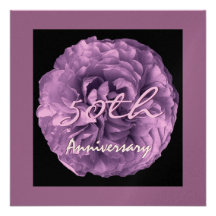 50. Jahrestags-Einladungs-Lavendel-lila Rose