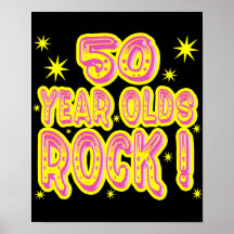 50 Jährige Felsen-! (Rosa) Plakat-Druck