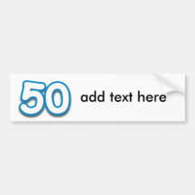 50-jähriger Geburtstag oder Jahrestag - addieren S Autosticker