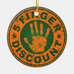 5 Finger-Rabatt-Logo-Orange Weihnachtsbaum Ornamente