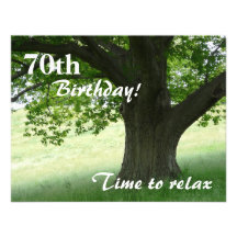 70. Geburtstag Entspannen sich/mit Zitat Individuelle Ankündigskarten