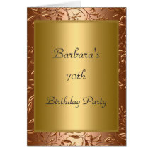 70. Geburtstags-Party Einladungs-Gold Grußkarten