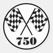 750 Zielflaggen Runder Aufkleber