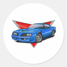 77-78 blaues Firebird TA Runde Sticker