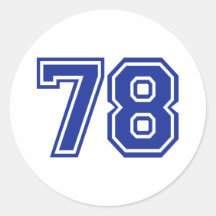 78 - Zahl Runde Sticker
