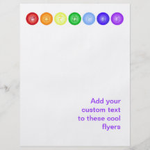 7 Chakras in einer horizontalen Linie Flyer