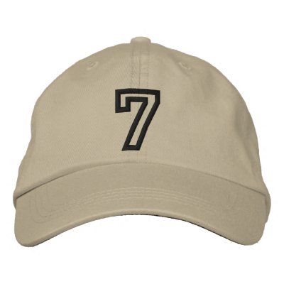 "7" kleine athletische Zahl Baseballcap
