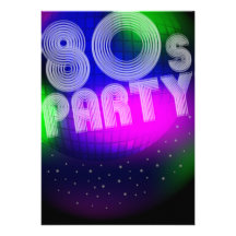 80er Party Ankündigungskarte