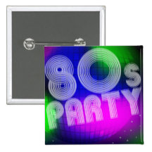 80er Party Buttons