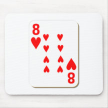 8 of Hearts Playing Card Mouse Pads