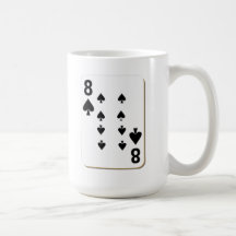 8 of Spades Playing Card Coffee Mugs