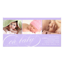 8 x 4 oh Geburts-Mitteilung des Baby-| Bildkarte