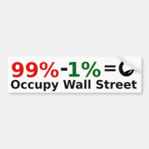 99% - 1% = Eigenheit, Occupy Wall Street Autosticker