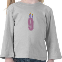 9 Geburtstags-Kerzen (Rosa/Lila) Shirts