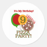 9. Pizza-Party-Geburtstag Runder Sticker
