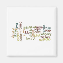 A bis z-Lautalphabet-Telefonie (Wordle) Magnete