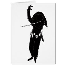 A Dark & Mystical Silhouette of a Flute Player Cards
