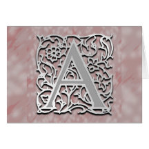 A Monogram "Silver Stone" Note Card Greeting Card