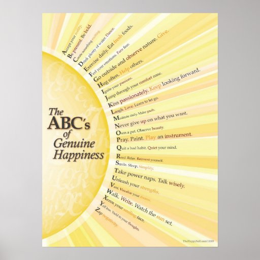 ABCs des echten Glückes Posterdruck