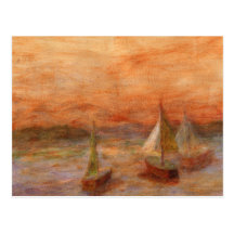 Abends-Segel, Postkarte