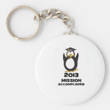 Absolvent-Auftrag-erreichter lustiger Pinguin 2013 Schlüsselanhänger