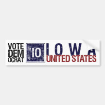 Abstimmung Demokrat im Jahre 2010 - Vintages Iowa Auto Aufkleber