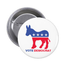 Abstimmung Demokrat mit Esel Anstecknadelbutton