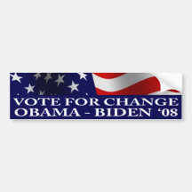 Abstimmung Obama Biden für Änderung Autoaufkleber